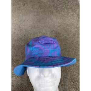 Speedo Hat Bucket Fitted Mens Blue Purple Floral Print Swim Beach Sun Summer